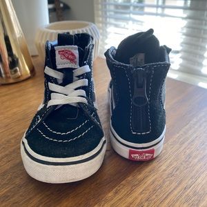 Black High Top Toddler Vans Size 7.5